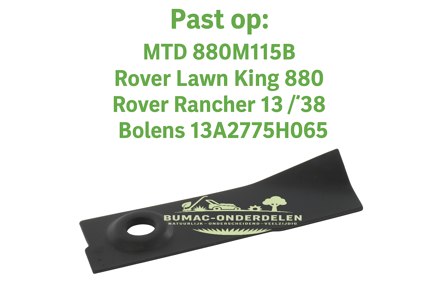 Mestip-set 152 mm voor MTD / Rover / Bolens maaidekken 515 mm – snijtip-set met bouten en moeren