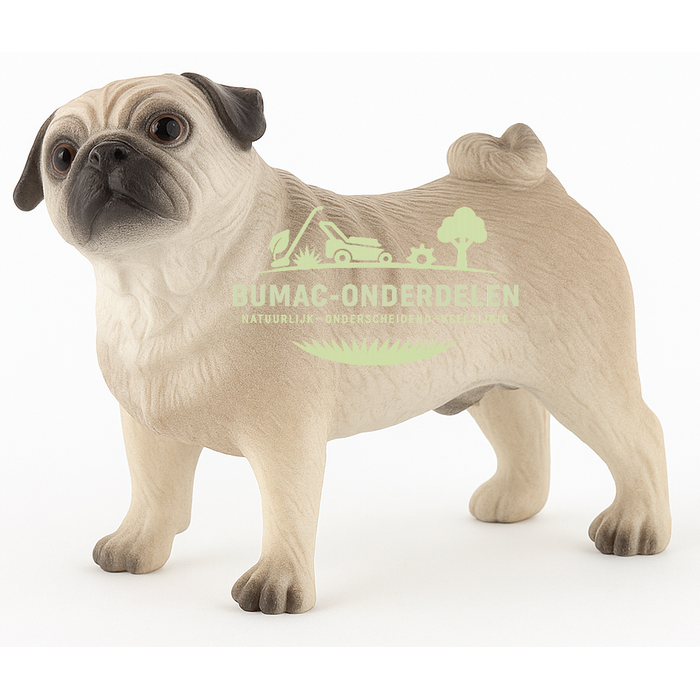 Bullyland Mopshond Percy speelgoed hond, realistisch PVC-vrij hondenonderdeel 5 cm