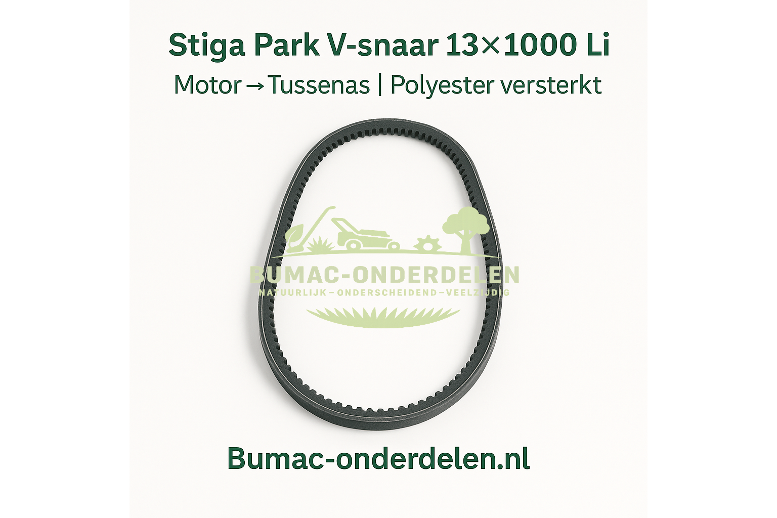 V-snaar 13×1000 Li voor Stiga Park zitmaaiers – motor naar tussenas aandrijving – onderdeel voor Park 10 t/m 18 HST Classic Pro Royal Senator President 2002 HST