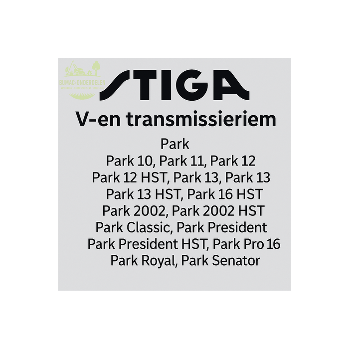 V-snaar 13×1000 Li voor Stiga Park zitmaaiers – motor naar tussenas aandrijving – onderdeel voor Park 10 t/m 18 HST Classic Pro Royal Senator President 2002 HST