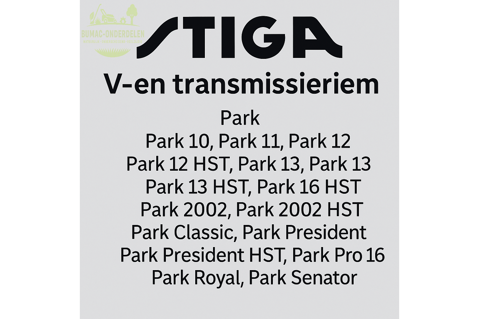Stiga Originele Stiga Park motor-tussenas V-snaar 13 × 1003 mm – voor Park 2002, 10, 11, 12, 13, 16, Classic, Millenium, President, Royal, Senator, Pro 16 HST onderdeel