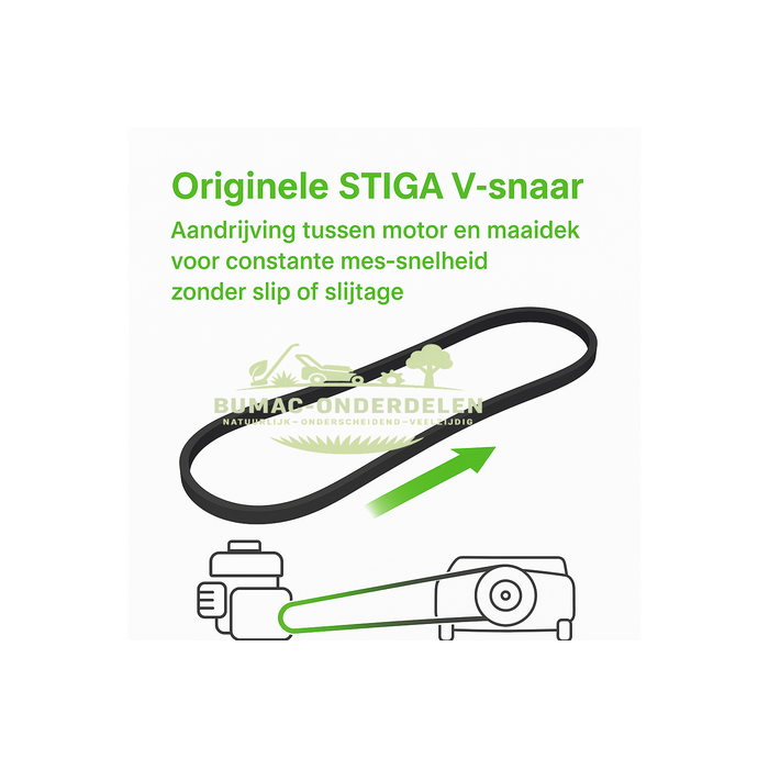 Stiga Originele Stiga V-snaar onderdeel 12,7 × 2235 mm voor Park 107 M / Villa 85 M zitmaaier maaidek-aandrijving