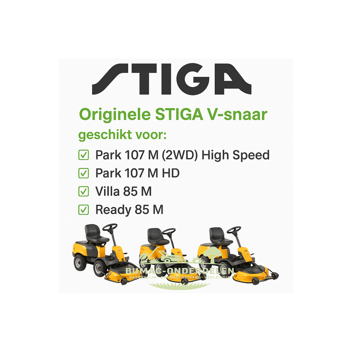 Stiga Originele Stiga V-snaar onderdeel 12,7 × 2235 mm voor Park 107 M / Villa 85 M zitmaaier maaidek-aandrijving