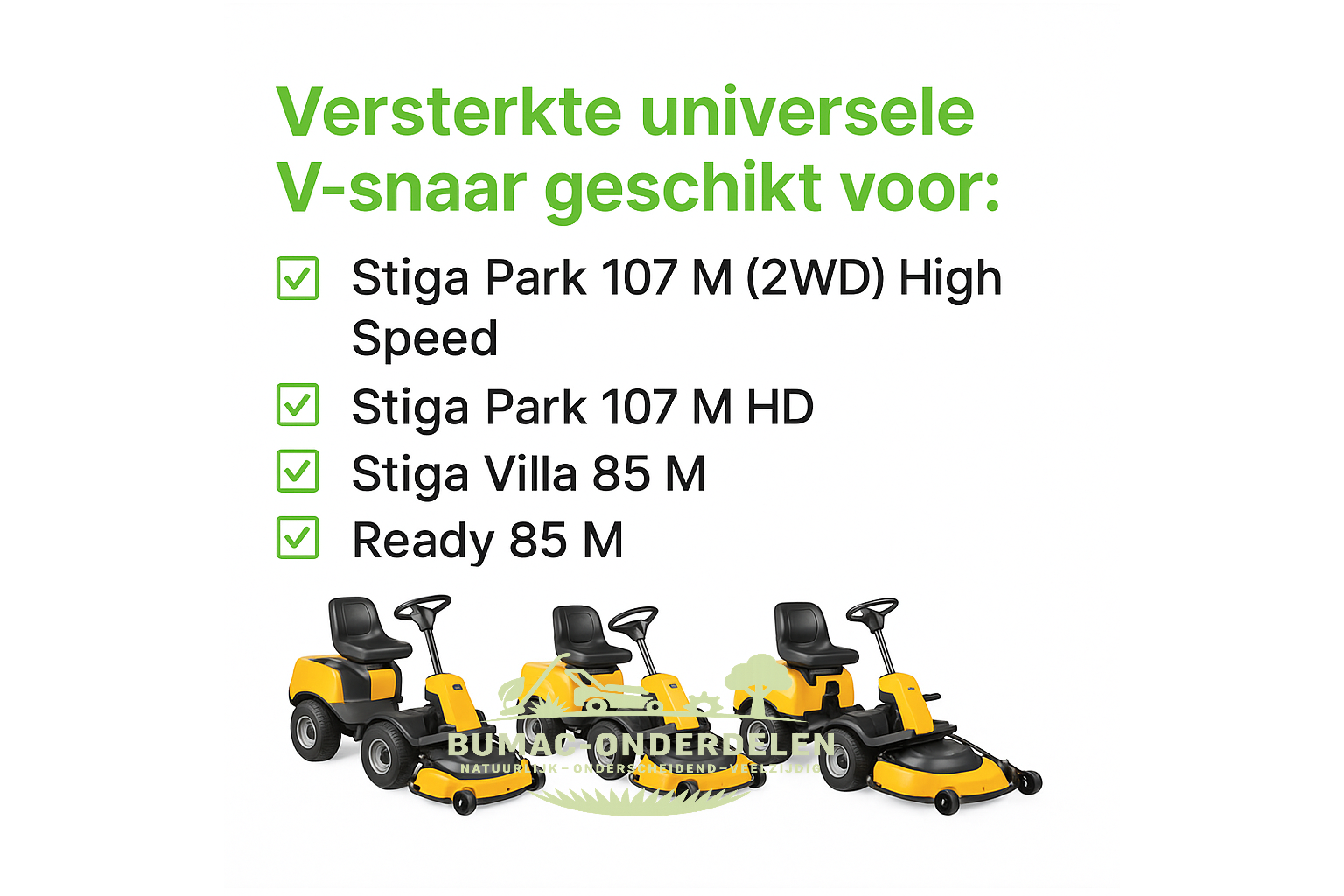 Stiga Universeel versterkt onderdeel – aandrijfriem 12,7 x 2235 mm voor maaidek Stiga Park 107 M, Villa 85 M en Ready 85 M