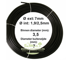 Universele buitenkabel Ø7 mm zwart per meter, kunststof kabelmantel onderdeel