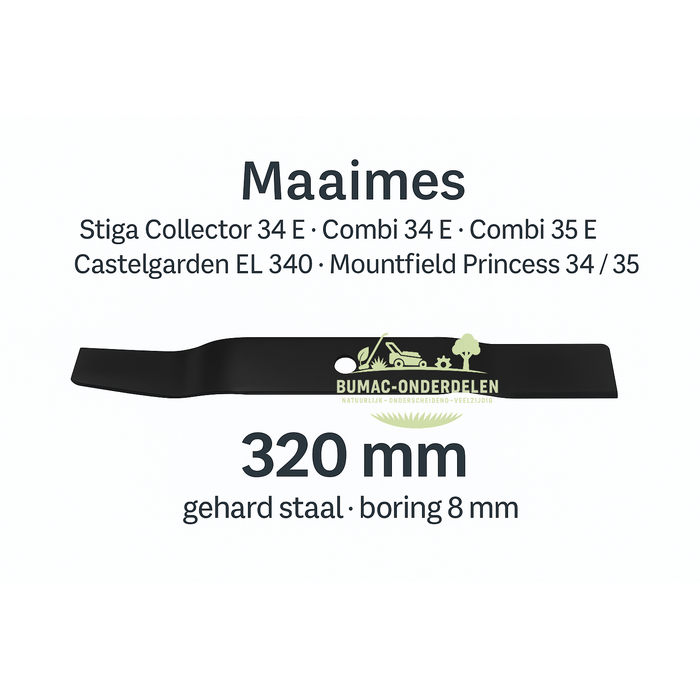 Stiga Maaimes onderdeel 320 mm (Ø 8 mm boring) – passend voor Stiga Collector 34E / Combi 34E / 35E