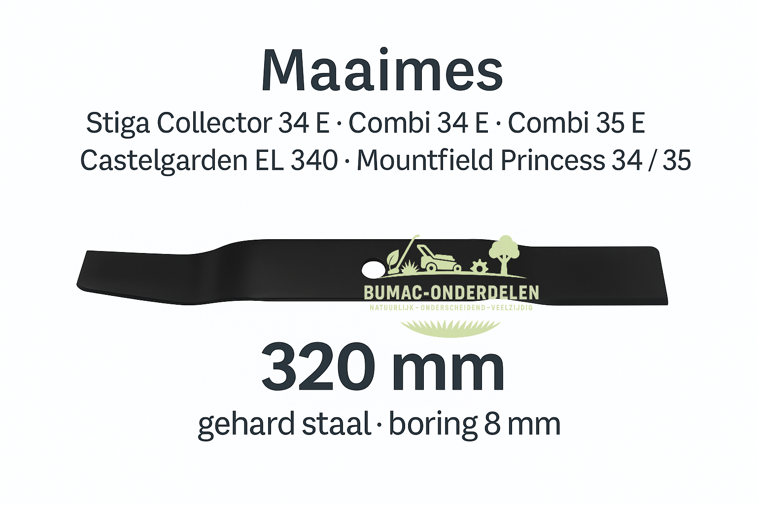 Stiga Maaimes onderdeel 320 mm (Ø 8 mm boring) – passend voor Stiga Collector 34E / Combi 34E / 35E