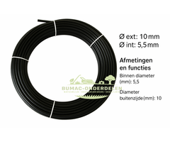 Universele buitenkabel Ø10 mm zwart per meter, kunststof kabelmantel onderdeel