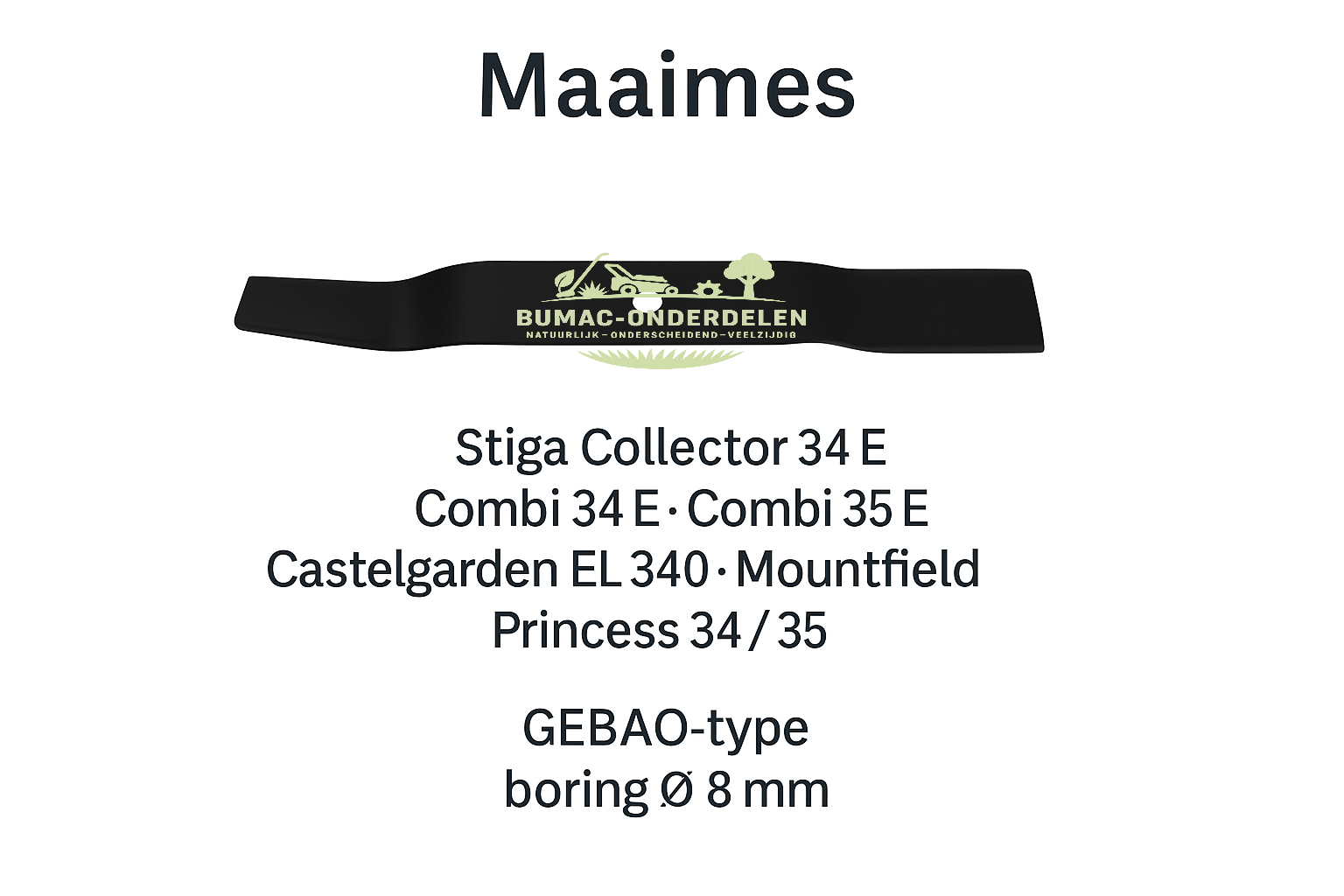 Stiga Maaimes onderdeel 320 mm (Ø 8 mm boring) – passend voor Stiga Collector 34E / Combi 34E / 35E