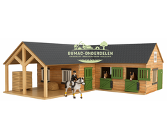 Kids Globe paardenstal met 4 boxen en wasbox speelgoed boerderij, realistisch stalonderdeel