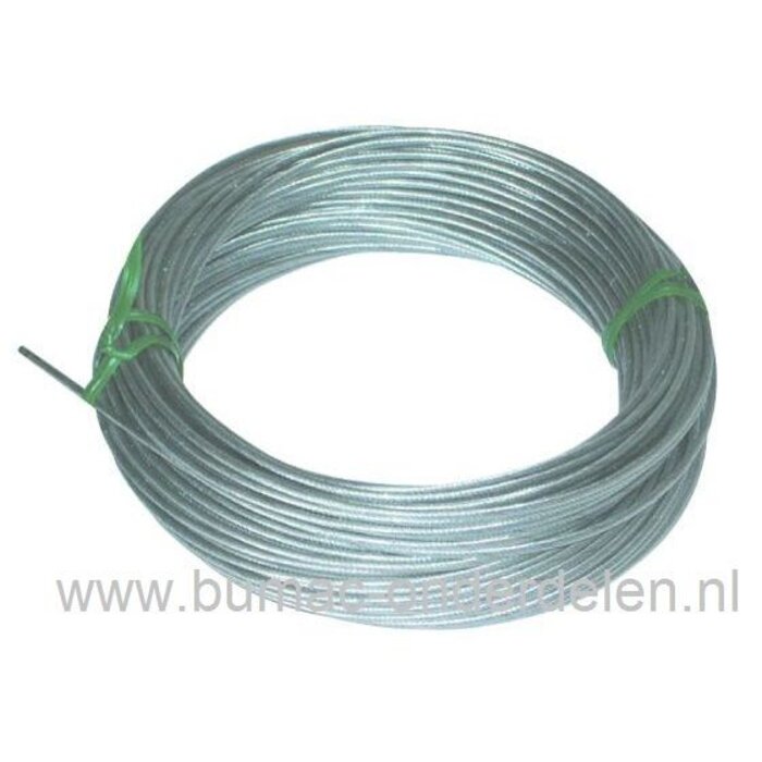 Universele soepele kabel 3,0 mm, 19 draden – per meter – flexibel kabelonderdeel voor tuin- en parkmachines