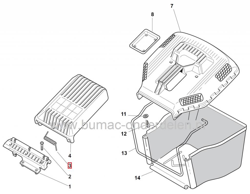 Veer voor Achterklep CASTELGARDEN Grasmaaiers - Loopmaaiers - Benzinemaaiers - Cirkelmaaiers, Stiga - Alpina - Mountfield - Castel Garden, Veren