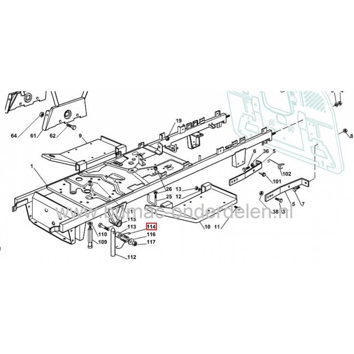 Veer voor Steun Motorpoelie CASTELGARDEN Zitmaaiers, Alpina - Mountfield - Stiga - Castel Garden, Zitmaaier - Frontmaaier - Tuintrekker