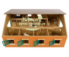 Kids Globe paardenstal met 7 boxen speelgoed boerderij, realistisch boerderijonderdeel