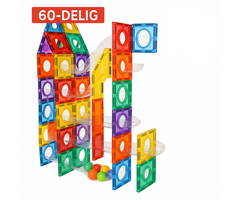 Gladi Tiles magnetische knikkerbaan speelgoed, 60-delig bouwonderdeel