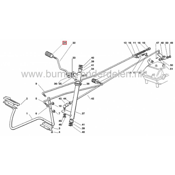 Knop voor Schakelhendel CASTELGARDEN Zitmaaiers, TC102 - TCP102 - TC122 - TCP122, Versnellingspook Knoppen, Stiga - Castel Garden - Mountfield - Alpina Zitmaaier - Frontmaaier - Tuintrekker