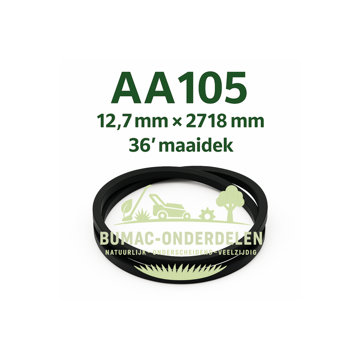 Zeskantsnaar voor 36 inch maaidekken van AYP Husqvarna Partner Countax Westwood Wizard Castelgarden zitmaaiers onderdeel