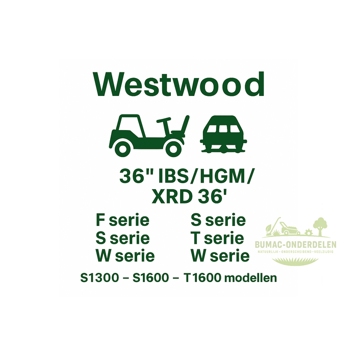 Zeskantsnaar voor 36 inch maaidekken van AYP Husqvarna Partner Countax Westwood Wizard Castelgarden zitmaaiers onderdeel