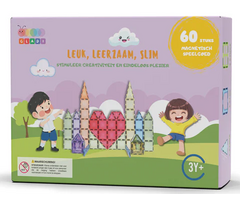 Gladi Tiles 60 Delig Pastel magnetisch speelgoed, educatief bouwspeelgoed