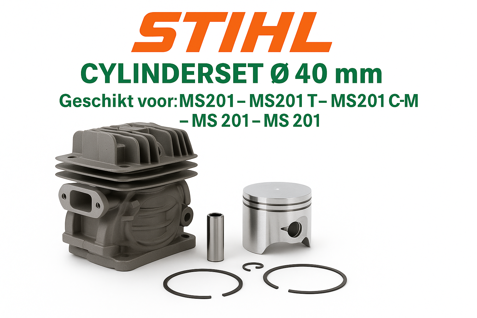 Professionele complete cilinderset onderdeel voor MS201, MS201 T, MS201 C-M en MS201 TC-M kettingzagen