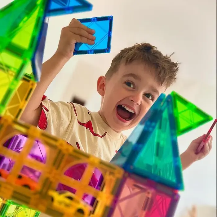 Gladi Tiles Pastel magnetisch educatief speelgoed 30-delig – kleurrijke bouwtegels voor kinderen