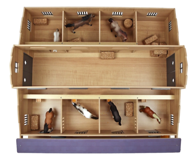 Kids Globe paardenstal met 7 boxen en weiland 1:24 – Speelgoed paardenstal | Onderdeel