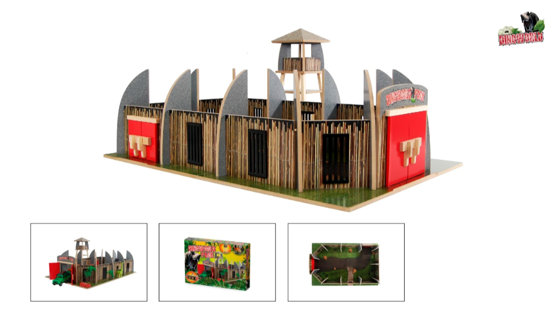 DinoWorld dinosaurus park met uitkijktoren 55,5×65,5×30 cm – Speelgoed dinosauruspark