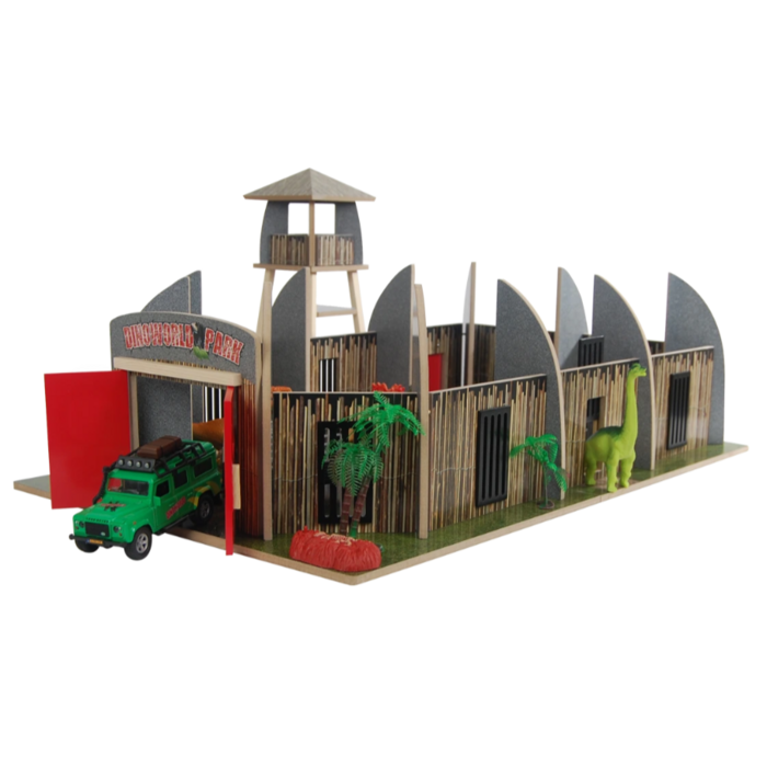 DinoWorld dinosaurus park met uitkijktoren 55,5×65,5×30 cm – Speelgoed dinosauruspark