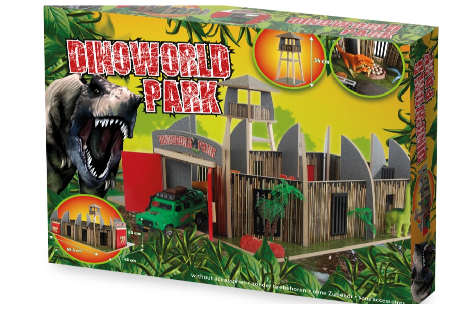 DinoWorld dinosaurus park met uitkijktoren 55,5×65,5×30 cm – Speelgoed dinosauruspark