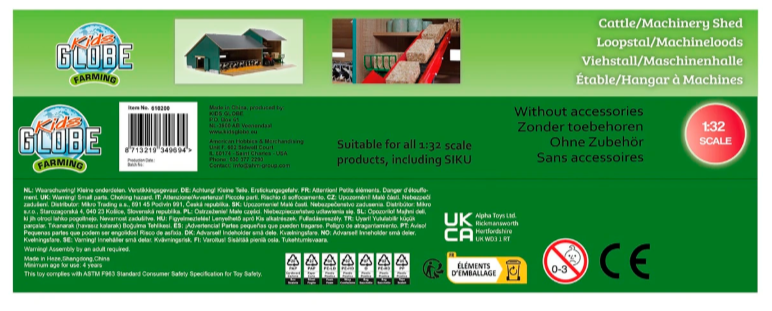 Kids Globe stal met landbouwloods 1:32 55x72x31 cm onderdeel