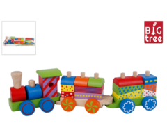 Big Tree houten treinset met 2 wagons 34 cm onderdeel