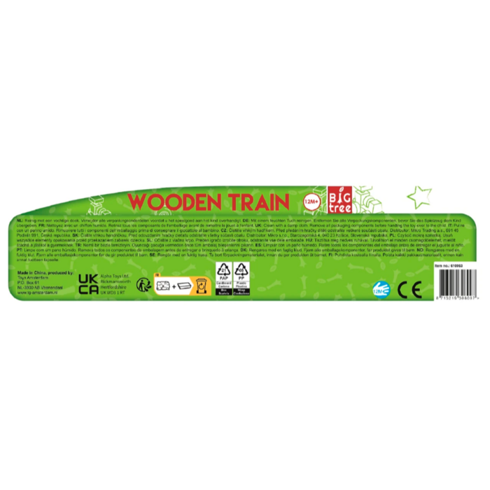 Big Tree treinset hout met 2 wagons 34×6,5×8,5 cm onderdeel