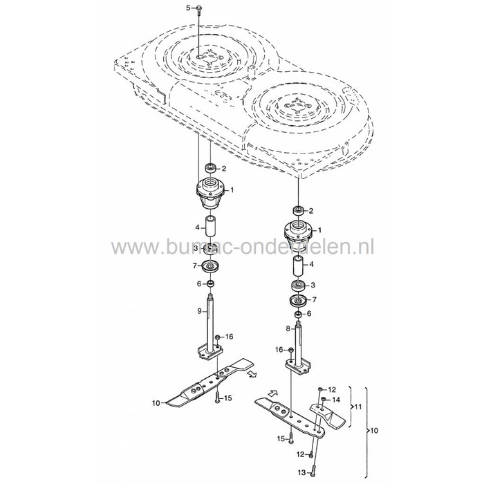 Mesas met houder voor 85 cm frontmaaier Stiga Villa 85M Ready 85M Castelgarden Mountfield | Onderdeel