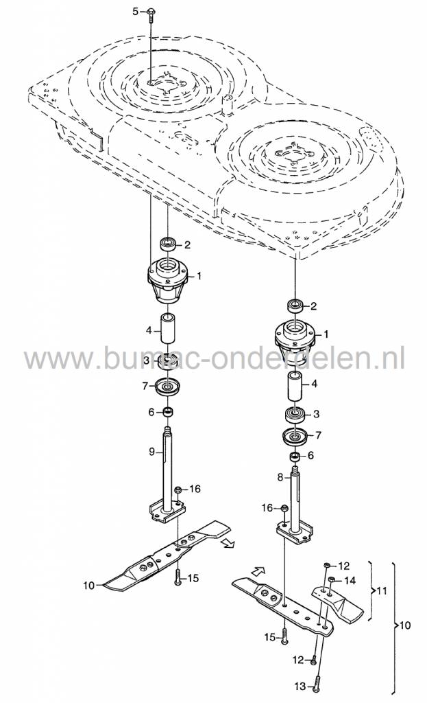 Mesas met houder voor 85 cm frontmaaier Stiga Villa 85M Ready 85M Castelgarden Mountfield | Onderdeel