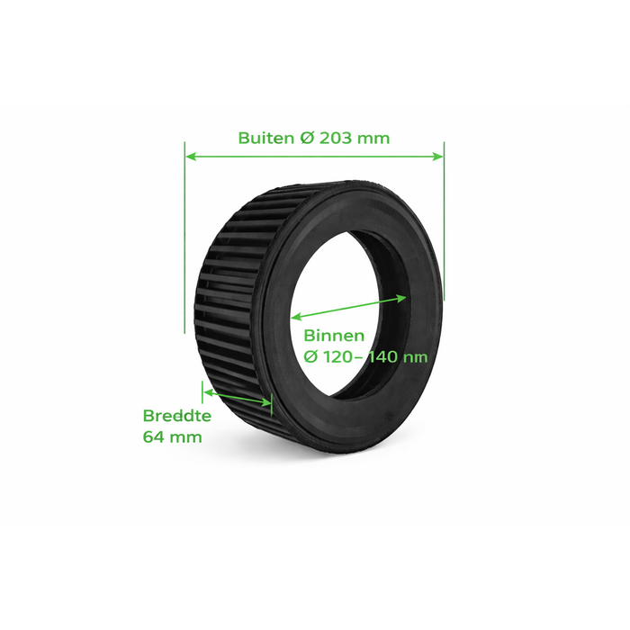 Buitenband 8x2,5 inch 203 mm rupsprofiel 64 mm universeel onderdeel