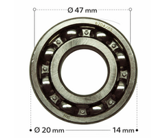 Poelie onderdeel met lager voor TOPSUN machines