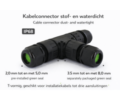 Kabelconnector onderdeel IP68 T-vorm