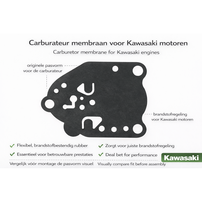 Carburateur membraan voor Kawasaki benzinemotoren | Onderdeel