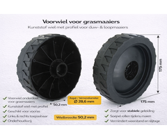 Voorwiel onderdeel voor grasmaaiers