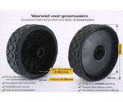 Voorwiel onderdeel voor grasmaaiers