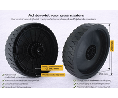 Achterwiel onderdeel voor grasmaaiers