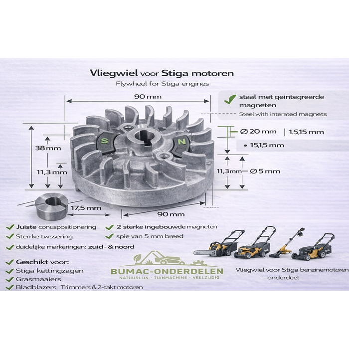 Magnetisch vliegwiel voor Stiga benzinemotoren | Onderdeel