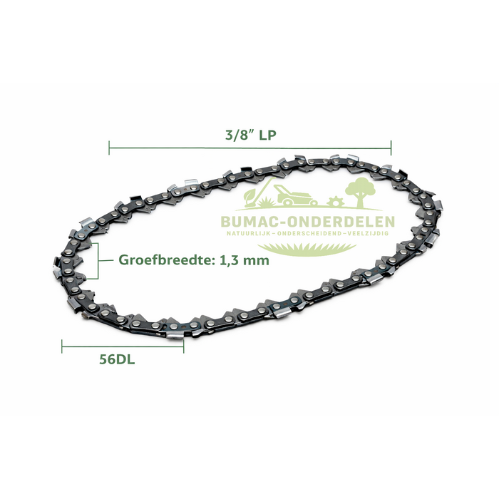 Makita EA3500 DCS330 & Dolmar PS-35 PS-420 motorzaag zaagketting 3/8” Low Profile 56DL onderdeel