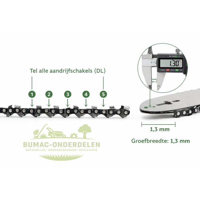Makita EA3500 DCS330 & Dolmar PS-35 PS-420 motorzaag zaagketting 3/8” Low Profile 56DL onderdeel