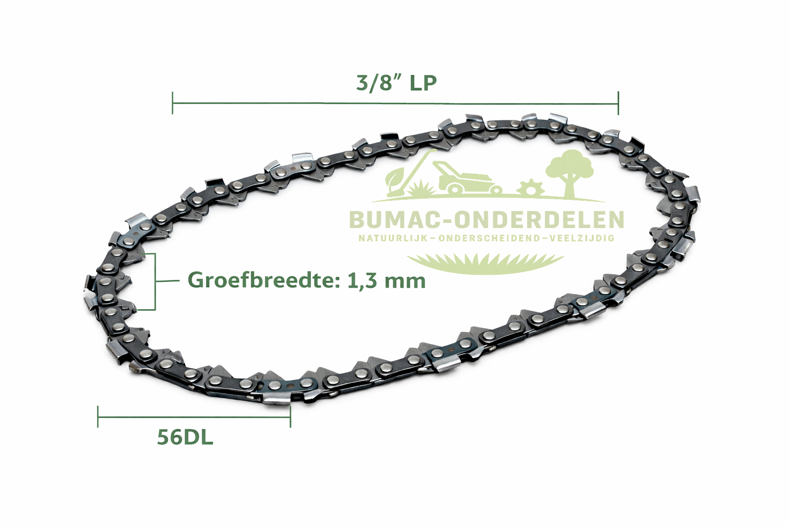 Makita EA3500 DCS330 & Dolmar PS-35 PS-420 motorzaag zaagketting 3/8” Low Profile 56DL onderdeel