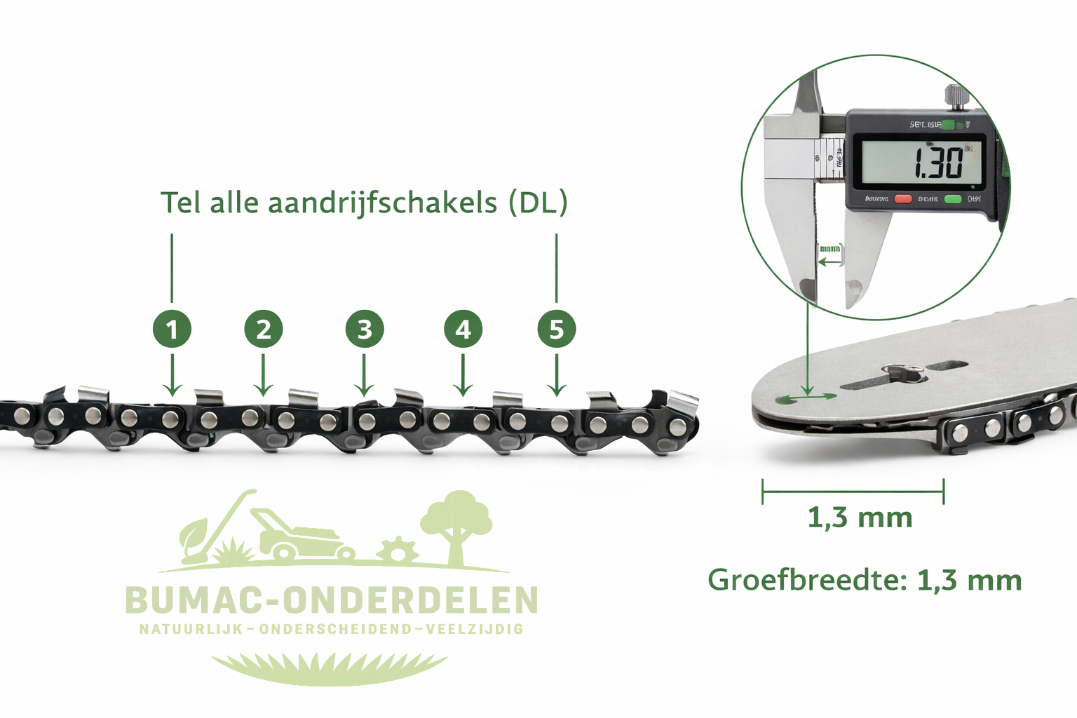 Makita EA3500 DCS330 & Dolmar PS-35 PS-420 motorzaag zaagketting 3/8” Low Profile 56DL onderdeel