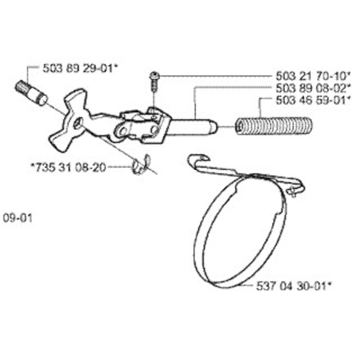 Remband voor Husqvarna, Jonsered, Mcculloch en Partner Kettingzaag, Husqvarna 340, 345, 346, 350, 351, 357, 359, 455 en 460 Kettingzaag - Rem Jonsered CS2141, CS2145, CS2150, CS2151,CS 2159 Kettingzaag - Kettingrem voor Mcculloch CS450 Elite Kettingzaag