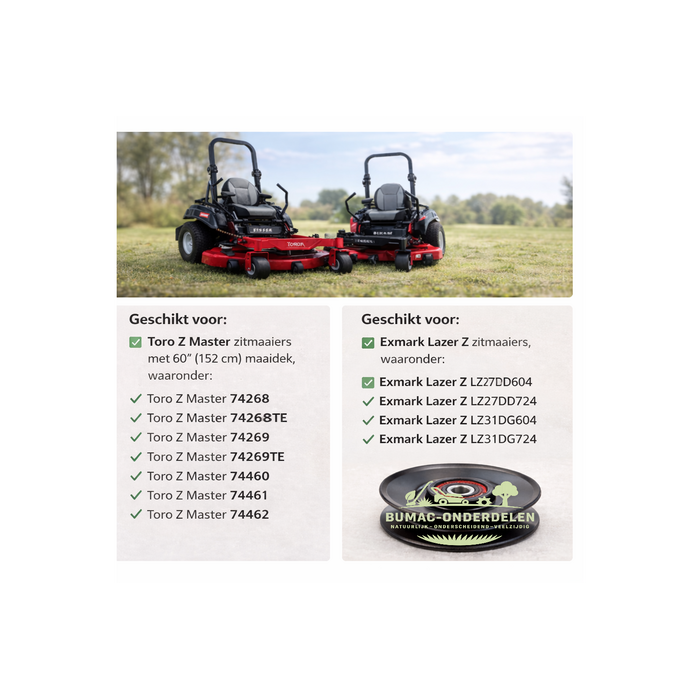 Toro Z Master spanrol maaidek onderdeel 60 inch 152 cm