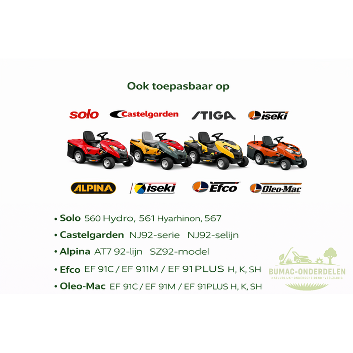 Stiga maaidekbehuizing onderdeel 920 mm (36") achteruitworp voor Stiga, Solo, Castelgarden en Alpina zitmaaiers vanaf 2007