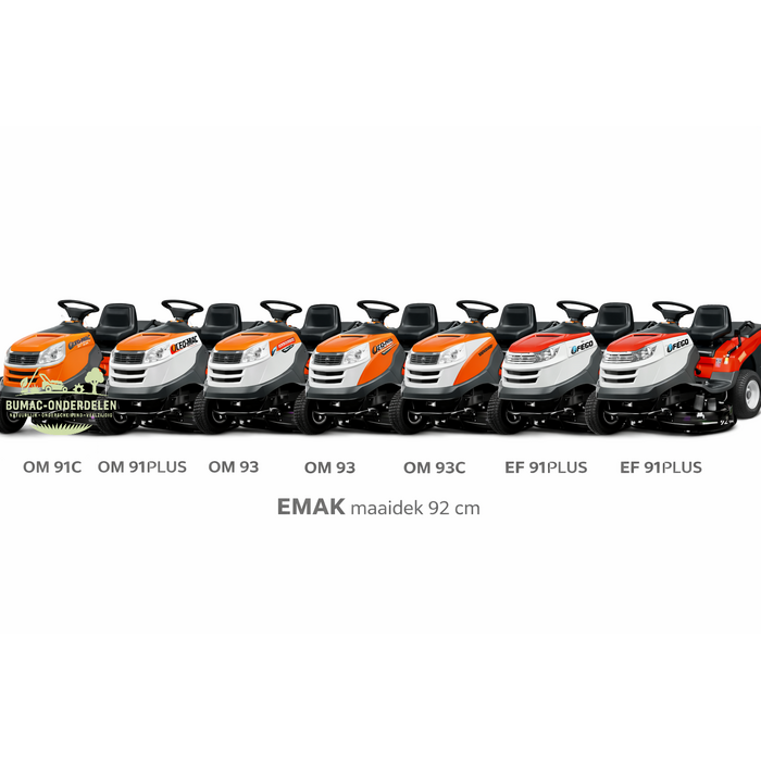 EMAK maaidekbehuizing onderdeel 920 mm (36") achteruitworp voor Oleo-Mac en Efco zitmaaiers vanaf 2007